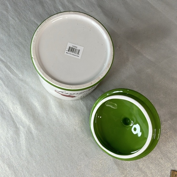 Home For The Holidays Red Cardinal Canister With Lid White Green Christmas Candy - Picture 6 of 9